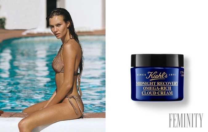 Nočný pleťový krém Kiehl's Midnight Recovery OmegaRich Cloud Cream na obnovu pleti počas noci