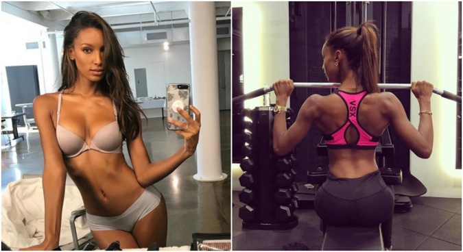 Jasmine Tookes pravidelne posilňuje svoje telo