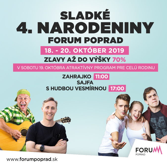 Nákupné centrum Forum Poprad oslávuje 4. narodeniny