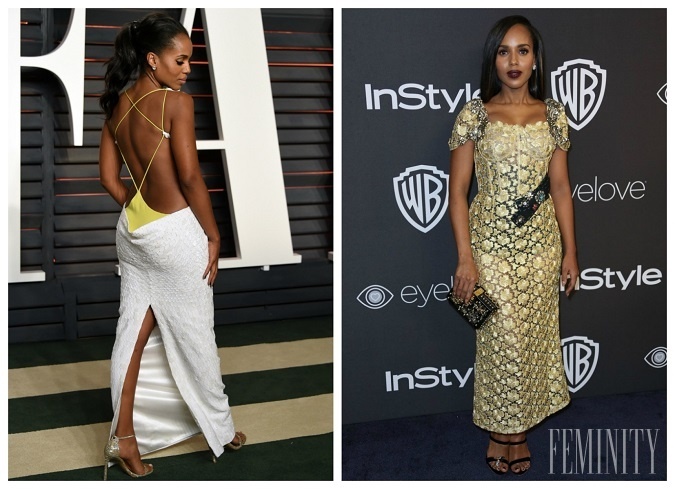 Herečka Kerry Washington skombinovala zoštíhľujúcu bielizeň spolu s farbou šiat, a bol z toho aj takýto zaujímavý outfit