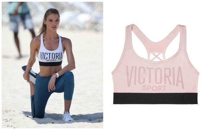 Yoga na pláži s podprsenkou Victoria´s Secret z ich športovej kolekcie 